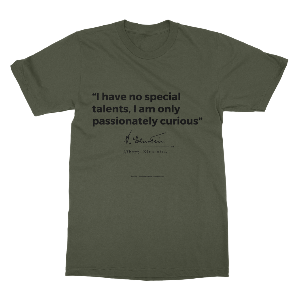 Einstein Passionately Curious Classic Adult T-Shirt