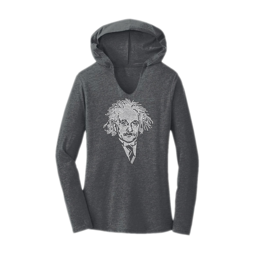Einstein Crystal Portrait Tri-Blend Women's Hoodie