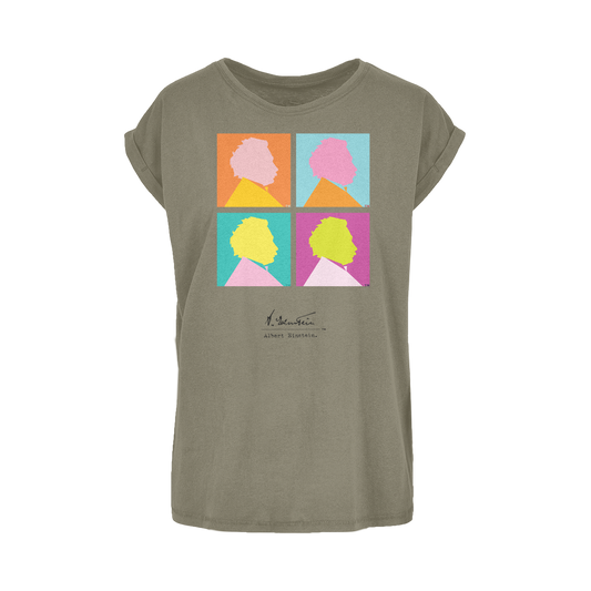 Einstein Pop Art Women's Extended Shoulder T-Shirt