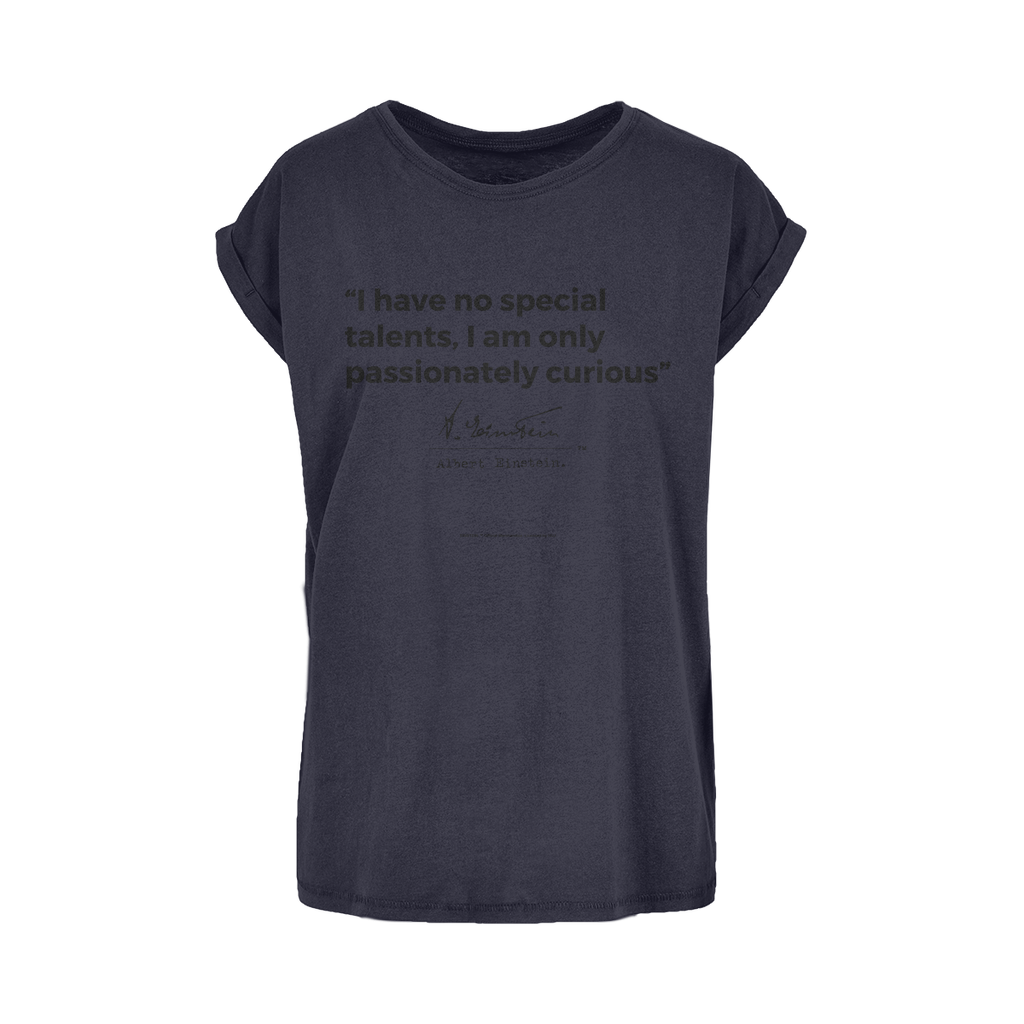 Einstein Passionately Curious Women's Extended Shoulder T-Shirt XS-5XL